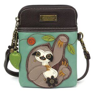 NWT Cellphone Xbody (Crossbody) Purse Adjustable Removable Straps  - Sloth